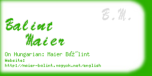 balint maier business card